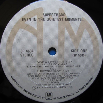 Supertramp ‎– Even In The Quietest Moments... (Used vinyl)