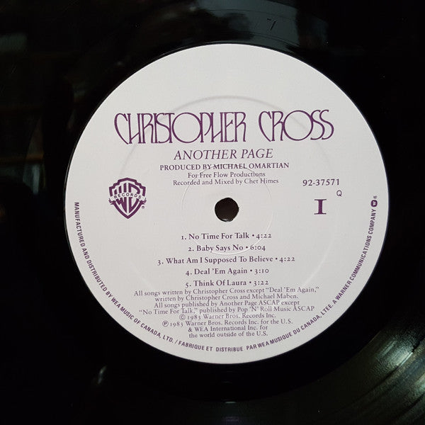 Christopher Cross – Another Page (Used vinyl)
