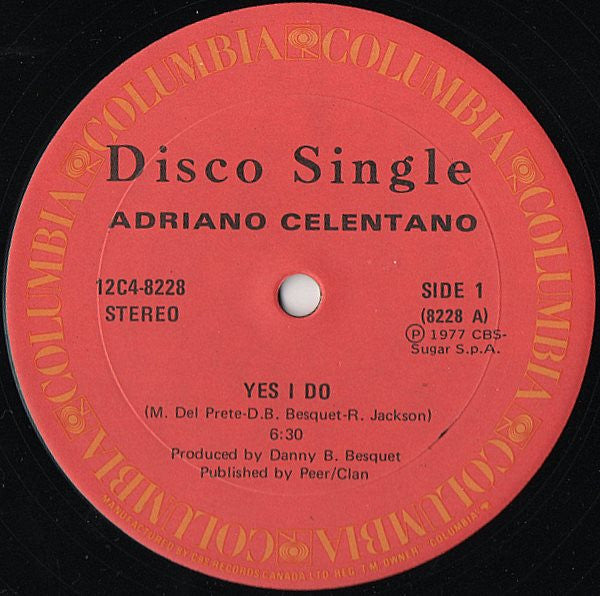 Adriano Celentano – Yes I Do / Somebody Save Me (Used vinyl) (12' single)
