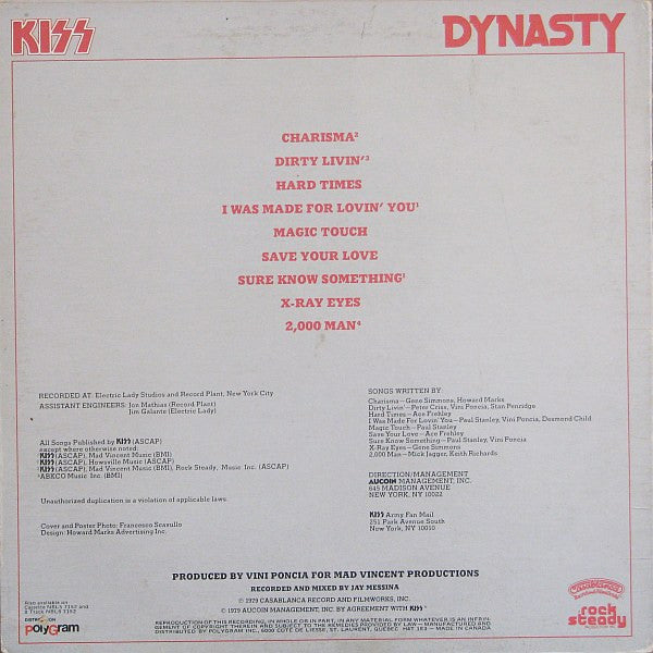 Kiss – Dynasty (Used vinyl)