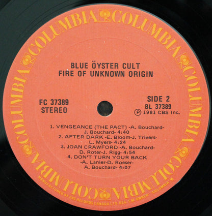 Blue Öyster Cult – Fire Of Unknown Origin (Used vinyl)