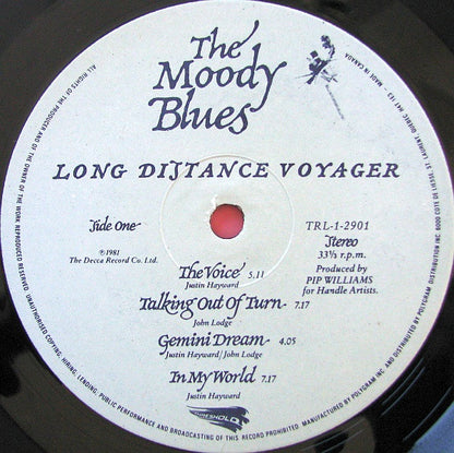 The Moody Blues ‎– Long Distance Voyager (Used vinyl)