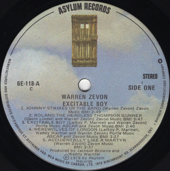 Warren Zevon – Excitable Boy (Used vinyl)