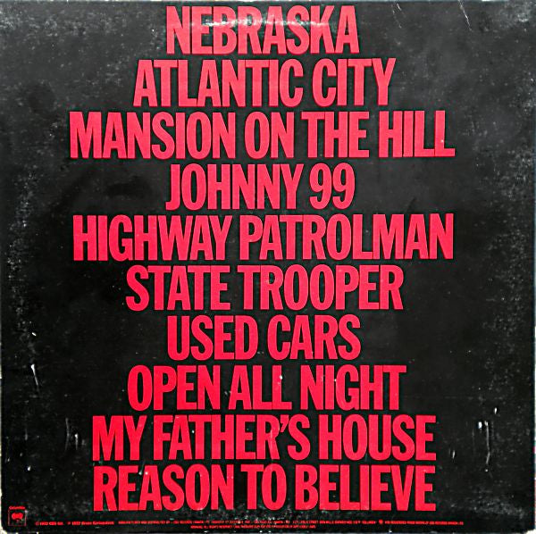 Bruce Springsteen – Nebraska (Used vinyl)