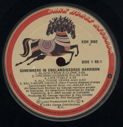 George Harrison – Somewhere In England (Used vinyl)