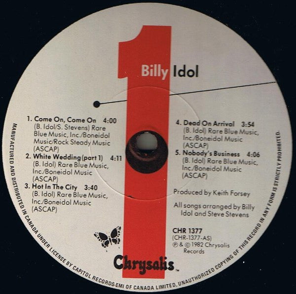 Billy Idol – Billy Idol (Used vinyl)