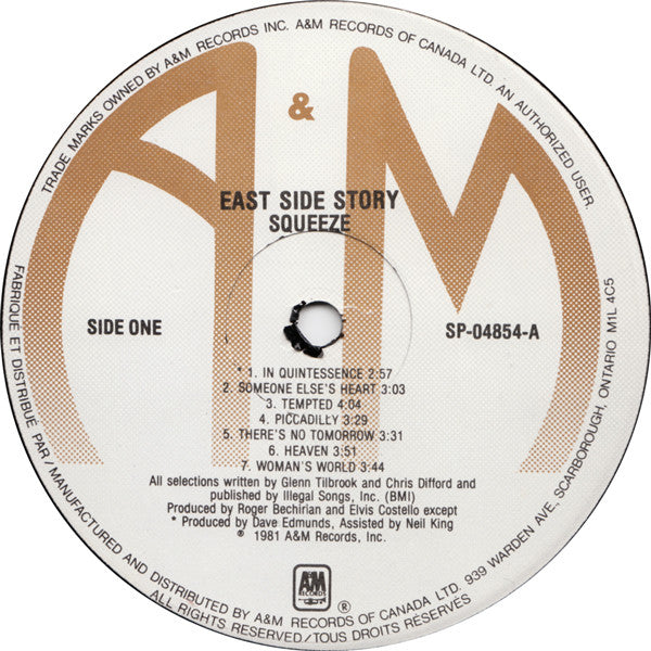 Squeeze – East Side Story (Used vinyl)