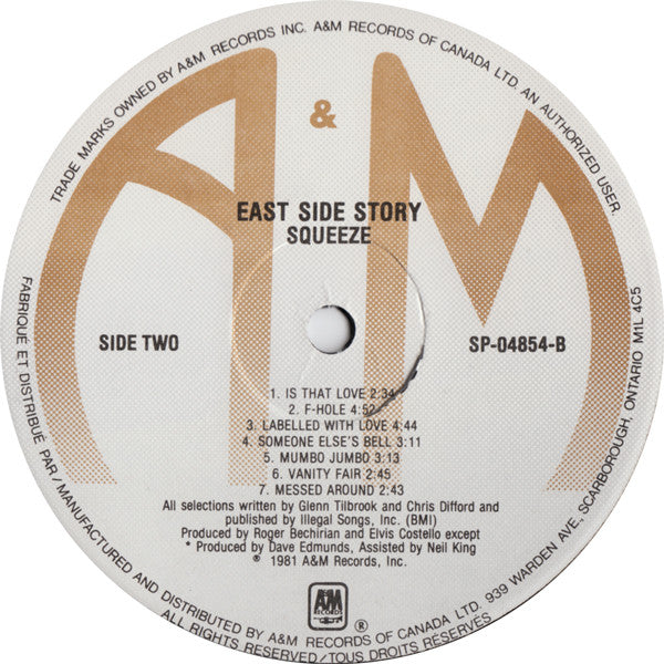 Squeeze – East Side Story (Used vinyl)
