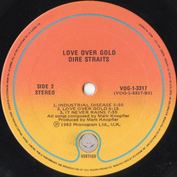Dire Straits – Love Over Gold (Used vinyl)