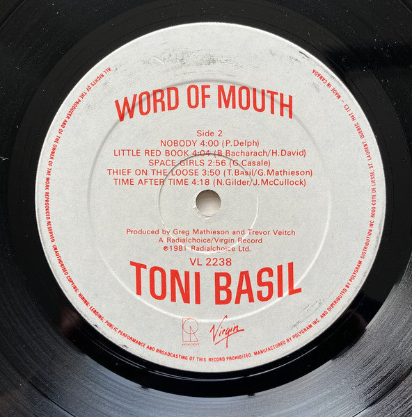 Toni Basil – Word Of Mouth (Used vinyl)