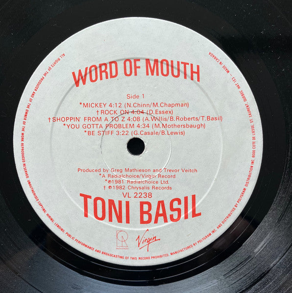Toni Basil – Word Of Mouth (Used vinyl)