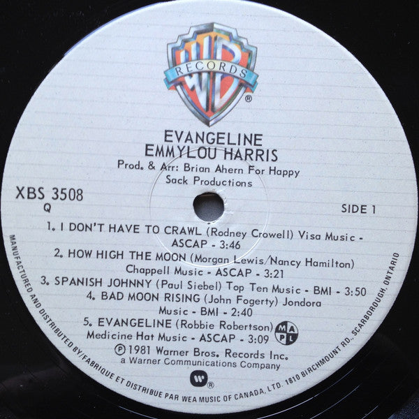 Emmylou Harris – Evangeline (Used vinyl)