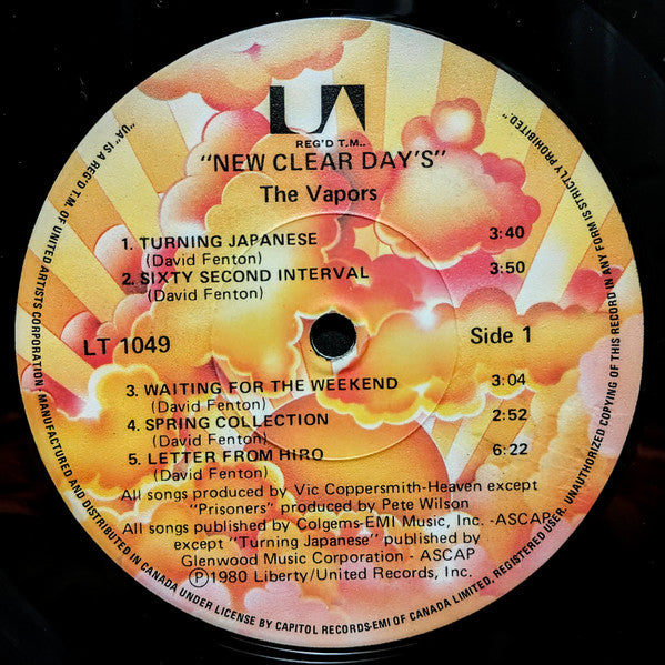 The Vapors – New Clear Days (Used vinyl)