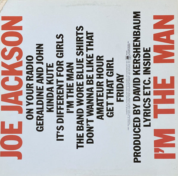 Joe Jackson – I'm The Man (Used vinyl)