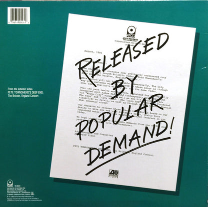 Pete Townshend 's Deep End – Live! (Used vinyl)