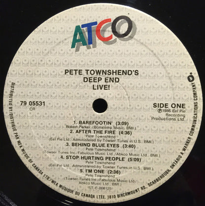 Pete Townshend 's Deep End – Live! (Used vinyl)