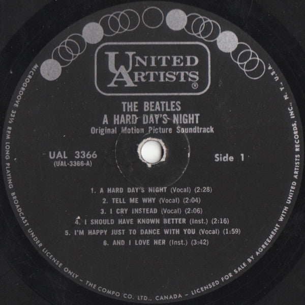 The Beatles – A Hard Day's Night (Original Motion Picture Sound Track) (Used vinyl)