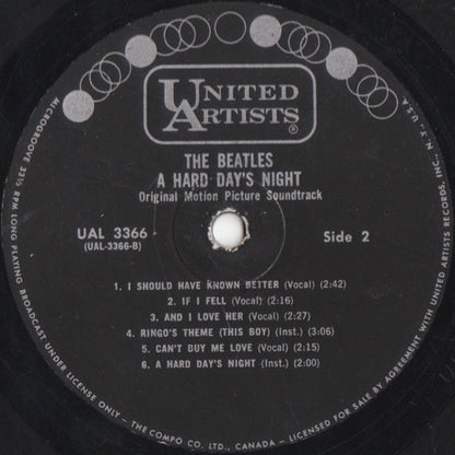 The Beatles – A Hard Day's Night (Original Motion Picture Sound Track) (Used vinyl)