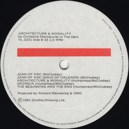Orchestral Manoeuvres In The Dark – Architecture & Morality (Used vinyl)