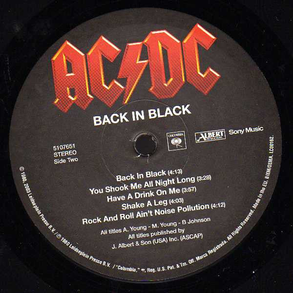 AC/DC – Back In Black (Used vinyl)