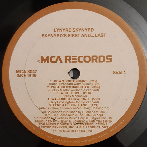 Lynyrd Skynyrd – Skynyrd's First And... Last (Used vinyl)