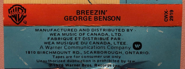 George Benson – Breezin' (Used cassette)
