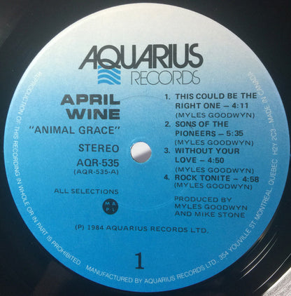 April Wine – Animal Grace (Used vinyl)