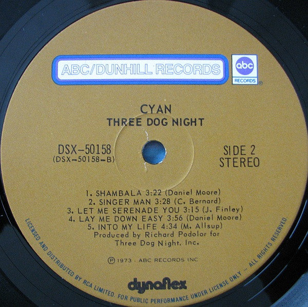 Three Dog Night – Cyan (Used vinyl)