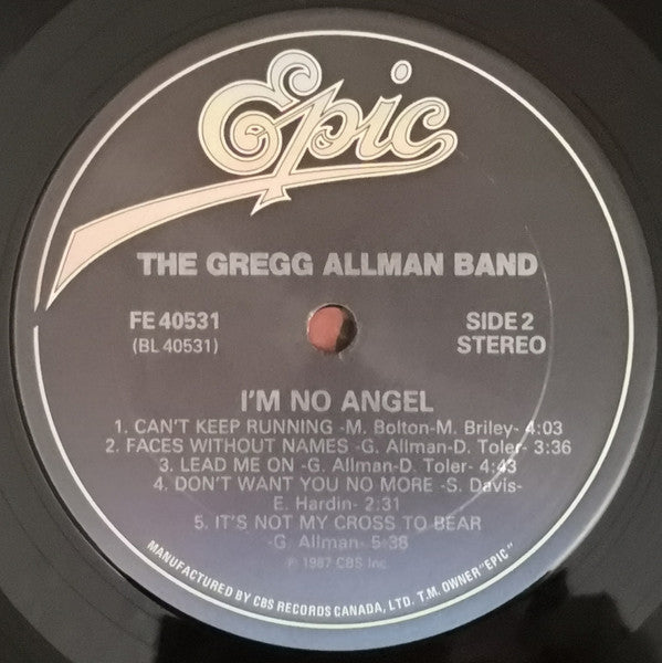 The Gregg Allman Band – I'm No Angel (Used vinyl)