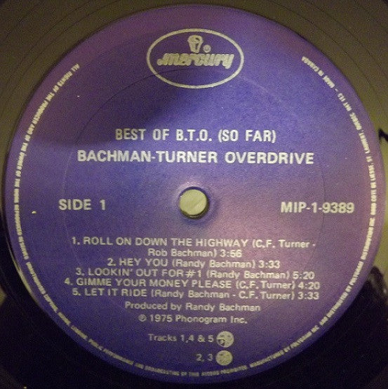 Bachman-Turner Overdrive – Best Of B.T.O. (So Far) (Used vinyl)