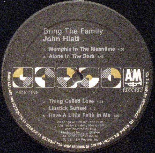 John Hiatt – Bring The Family (Used vinyl)