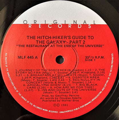 Douglas Adams – The Hitch-Hiker's Guide To The Galaxy Part Two: The Restaurant At The End Of The Universe (Used vinyl)