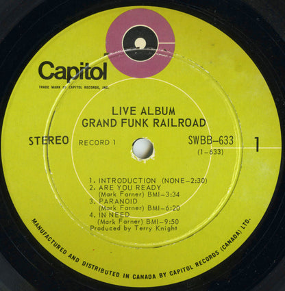 Grand Funk Railroad ‎– Live Album (Used vinyl)