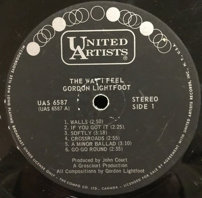 Gordon Lightfoot – The Way I Feel (Used vinyl)