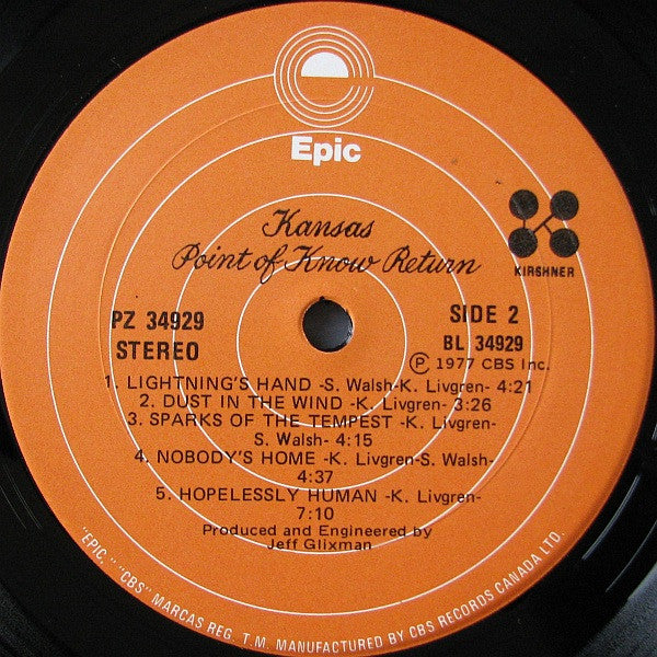 Kansas – Point Of Know Return (Used vinyl)