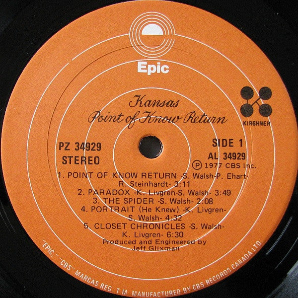 Kansas – Point Of Know Return (Used vinyl)