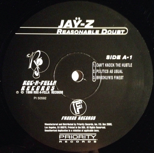 Jaÿ-Z ‎– Reasonable Doubt (Used vinyl)