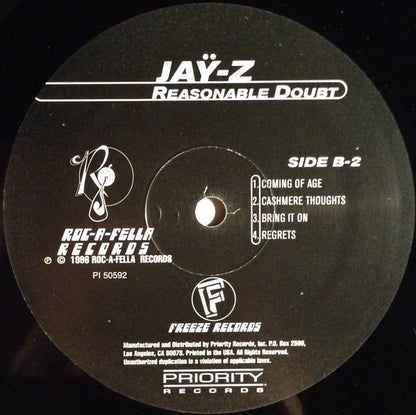 Jaÿ-Z ‎– Reasonable Doubt (Used vinyl)