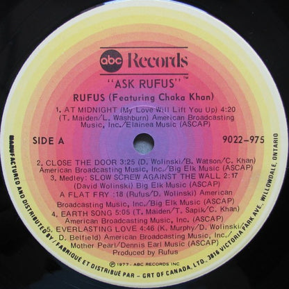 Rufus Featuring Chaka Khan – Ask Rufus (Used vinyl)