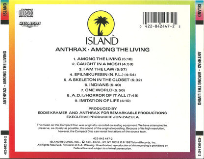 Anthrax – Among The Living - Used CD