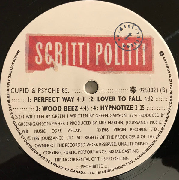 Scritti Politti – Cupid & Psyche 85 (Used vinyl)