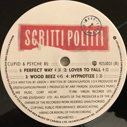 Scritti Politti – Cupid & Psyche 85 (Used vinyl)