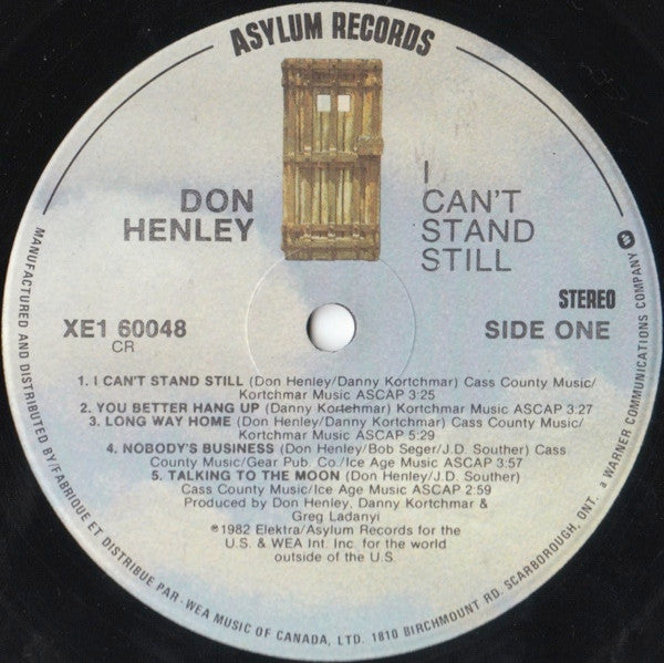 Don Henley ‎– I Can't Stand Still (Used vinyl)