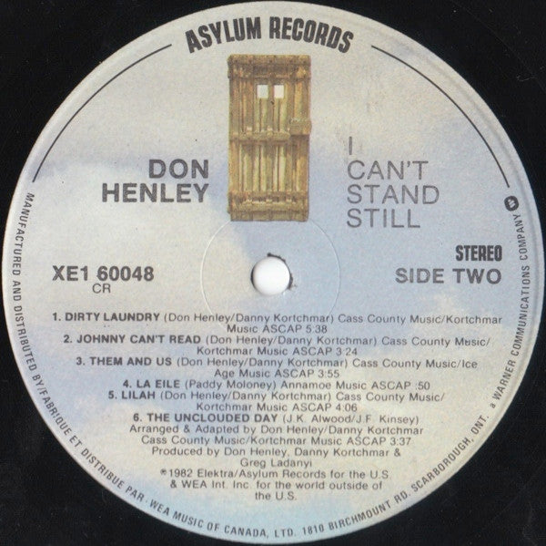 Don Henley ‎– I Can't Stand Still (Used vinyl)