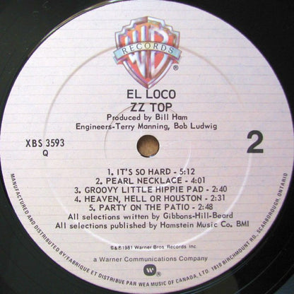 ZZ Top – El Loco (Used vinyl)