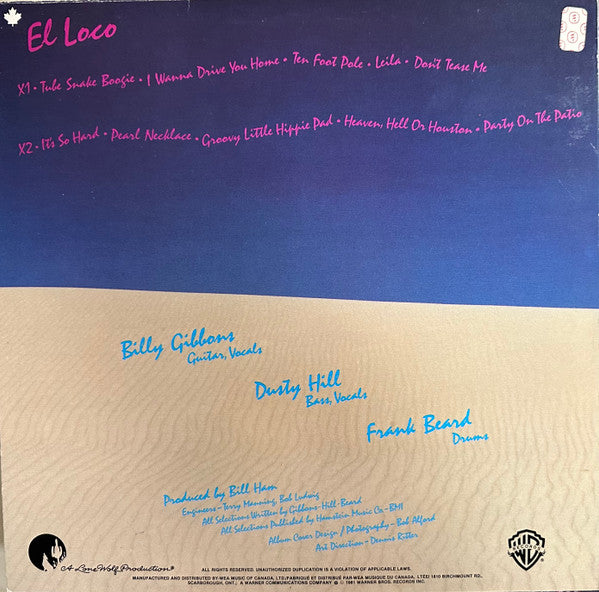 ZZ Top – El Loco (Used vinyl)