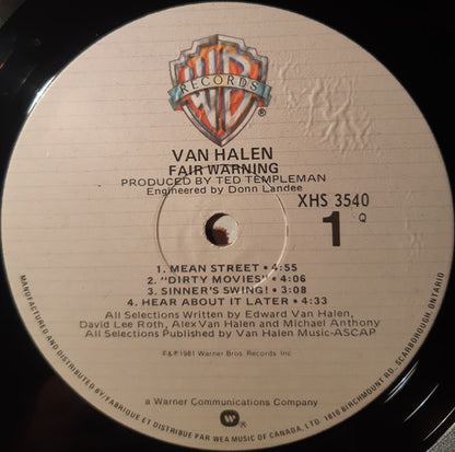 Van Halen – Fair Warning (Used vinyl)