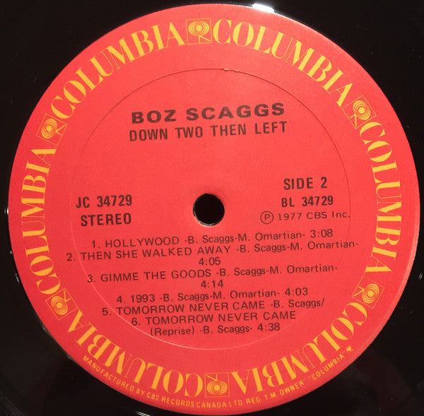 Boz Scaggs – Down Two Then Left (Used vinyl)