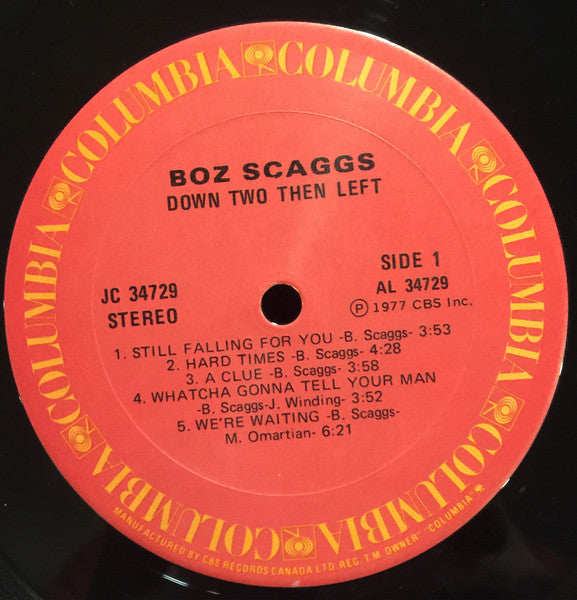 Boz Scaggs – Down Two Then Left (Used vinyl)