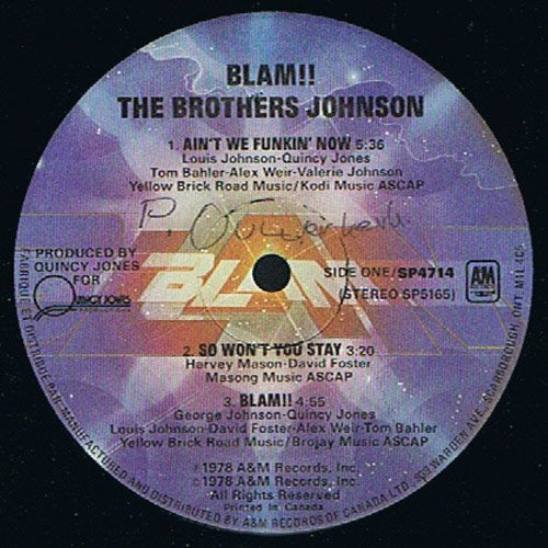 The Brothers Johnson – Blam!! (Used vinyl)